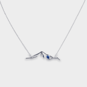 14kt White Gold Lone Peak Mountain with Blue Montana Sapphire