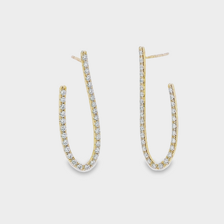 14kt Yellow Gold & Diamond Line Earrings
