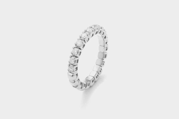 14kt White Gold & Diamond Eternity Stretch Ring