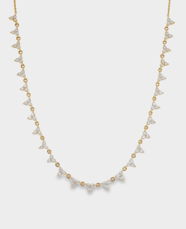 18" Adjustable 14kt Yellow Gold & Diamond Drop Necklace