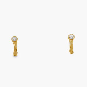 18kt Yellow Gold & White Diamond Huggie