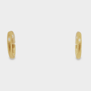 18kt Yellow Gold Brushed Hoops