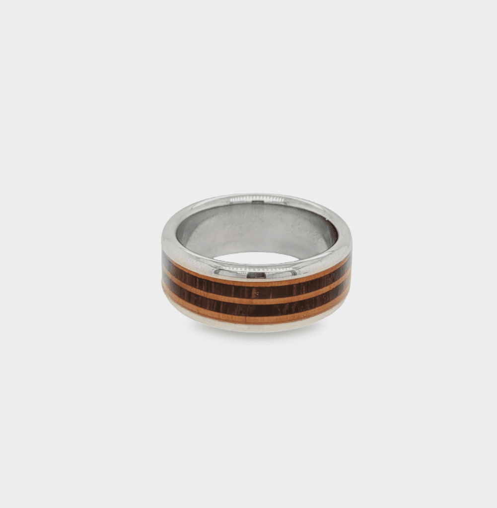 Osage Wood, IPE Trax Wood & Titanium Ring