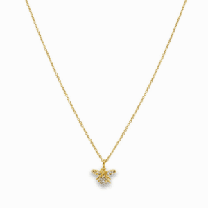 18kt Yellow Gold & Diamond (0.13tcw) Bee Pendant & Chain