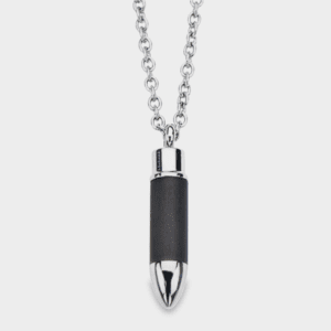 Steel Carbon Graphite Bullet Pendant with 22" Chain