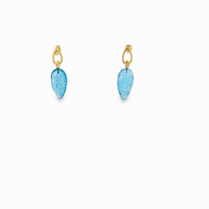 18kt Yellow Gold & Diamond Aquamarine Earrings