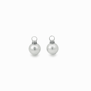 14mm White South Sea Pearls with 18kt White Gold & Diamond Cap