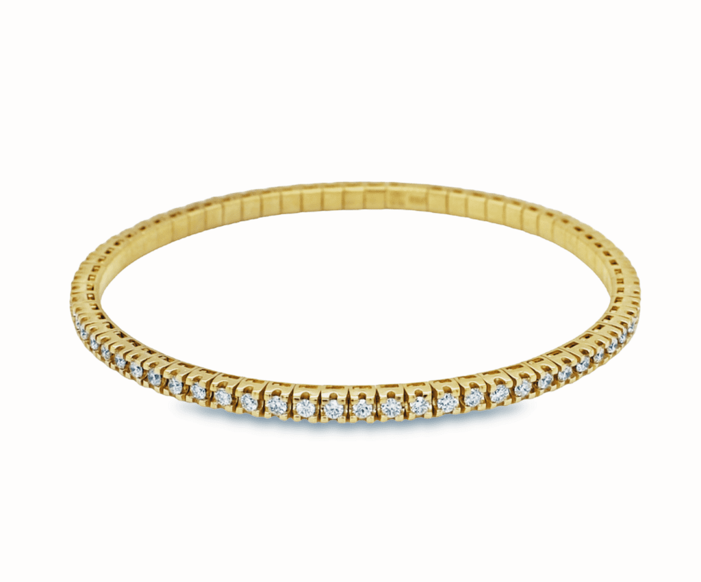 18kt Yellow Gold & Diamond Italian Stretch Bracelet
