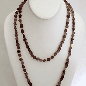 46" Fluorite Beads, 18kt Yellow Gold Beads & Clasp