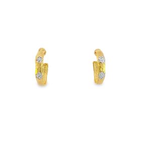 18mm 14kt Yellow Gold & Diamond (0.20cts) Hoop Earrings
