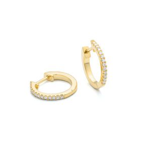 14kt Yellow Gold & Diamond (0.20cts, SI) Inside Out Hoop Earrings