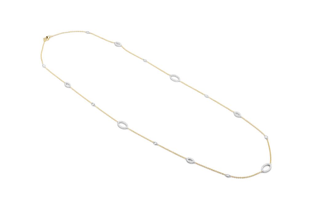 36" 18kt Yellow Gold & Diamond Opera Necklace