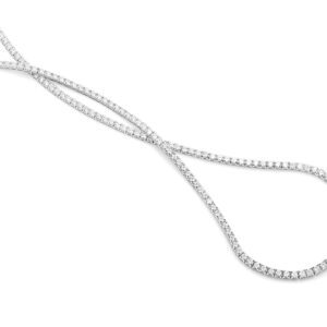 16.5" 14kt White Gold & Diamond Eternity Tennis Necklace
