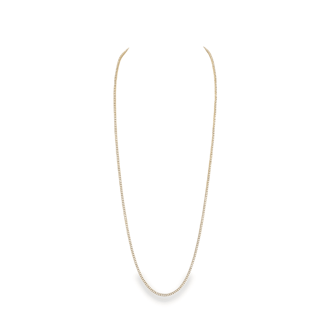 30" 14kt Yellow Gold & Diamond Tennis Necklace