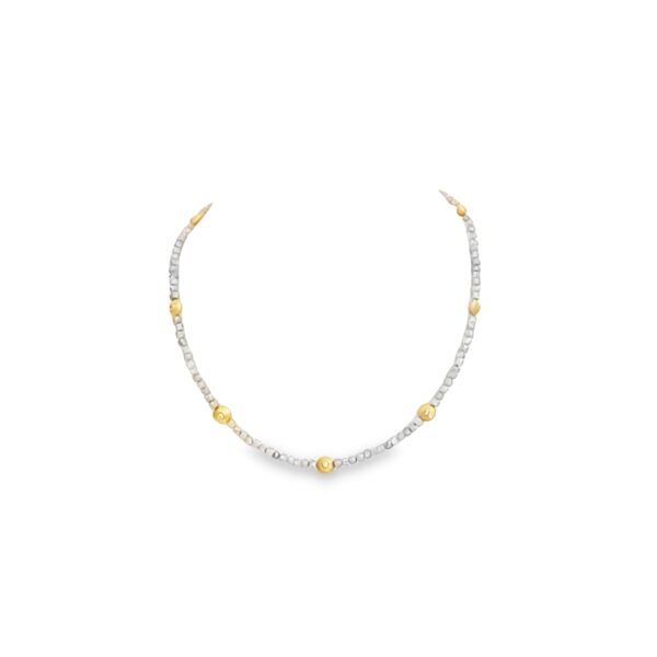 Rough Grey Diamond Beads, 18kt Yellow Gold & Diamond Beads finished with an 18kt Yellow Gold Chain & Clasp