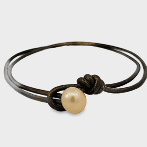 Light Golden South Sea Pearl Double Wrap Toggle Bracelet