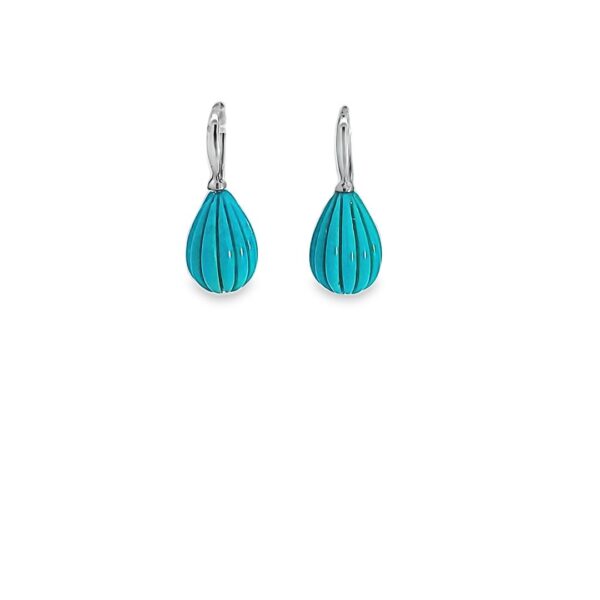 Arizona Turquoise & 18kt White Gold Earrings