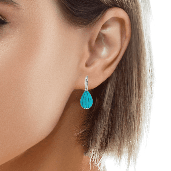 Arizona Turquoise & 18kt White Gold Earrings