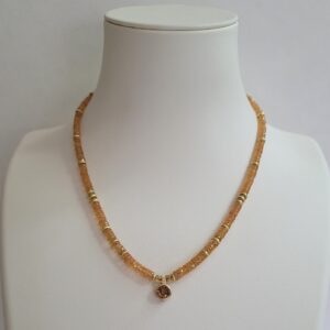 Orange Montana Sapphires & 18kt Yellow Gold Necklace