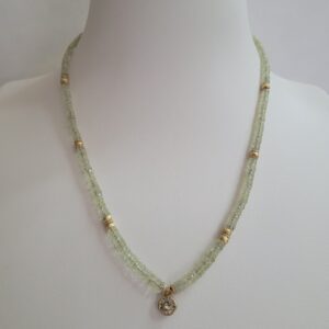 Light Green/Yellow Montana Sapphires & 18kt Yellow Gold Necklace