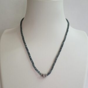 Blue/Green Montana Sapphires & 18kt White Gold Necklace