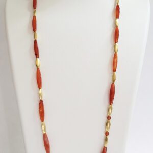 Carnelian & 18kt Yellow Gold Necklace