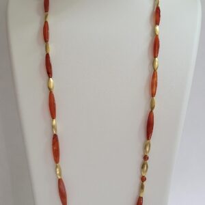 Carnelian & 18kt Yellow Gold Necklace