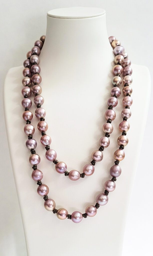 Pink Edison Pearls & 18kt Yellow Gold Necklace