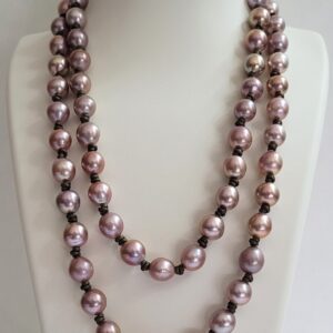 Pink Edison Pearls & 18kt Yellow Gold Necklace