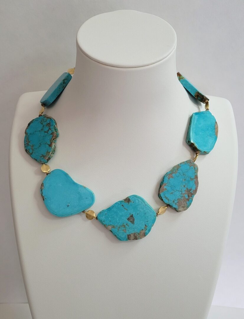 Arizona Turquoise & 18kt Yellow Gold Necklace