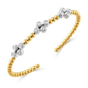 18kt White Gold, 18kt Yellow Gold & Diamond Bangle (12 Diamonds = 1.51cts)