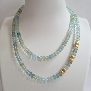 Aquamarine & 18kt Yellow Gold Necklace