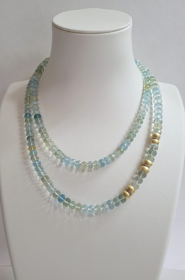 Aquamarine & 18kt Yellow Gold Necklace