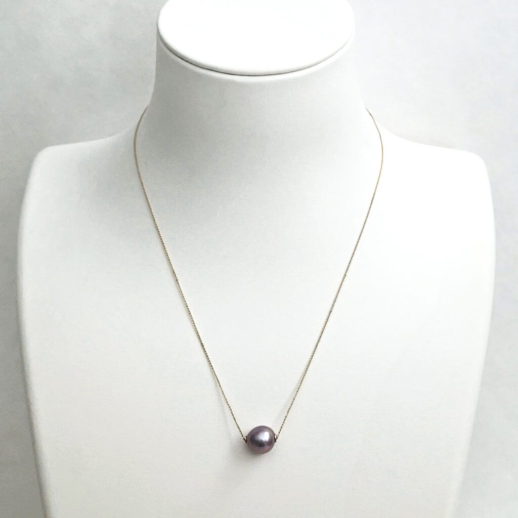 18kt Yellow Gold Cable Chain & Pink Edison Pearl Necklace
