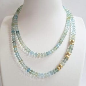 Aquamarine & 18kt Yellow Gold Necklace