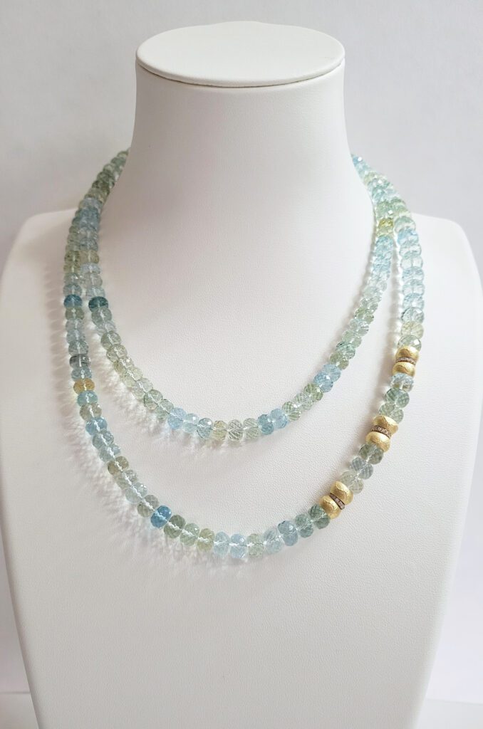 Aquamarine & 18kt Yellow Gold Necklace