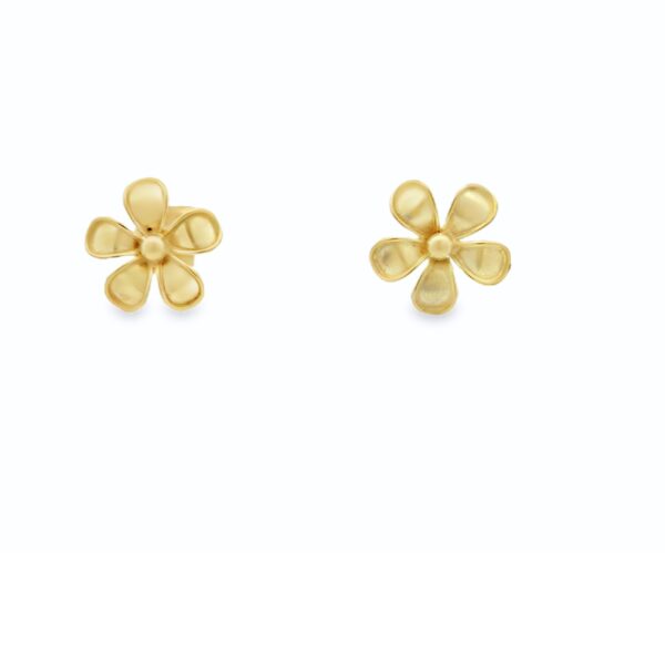 18kt Yellow Gold Flower Stud Earrings