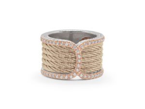 Carnation Cable Ambit Ring with18kt Rose Gold & Diamond