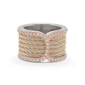 Carnation Cable Ambit Ring with18kt Rose Gold & Diamond