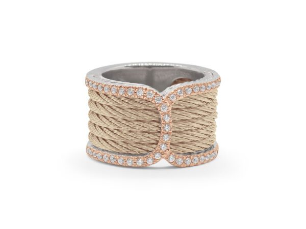 Carnation Cable Ambit Ring with18kt Rose Gold & Diamond