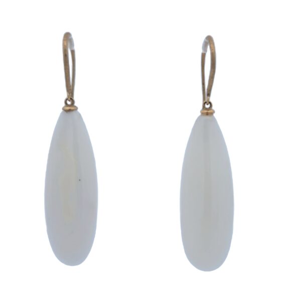 White Coral Drops on Matte 18kt Yellow Gold Findings