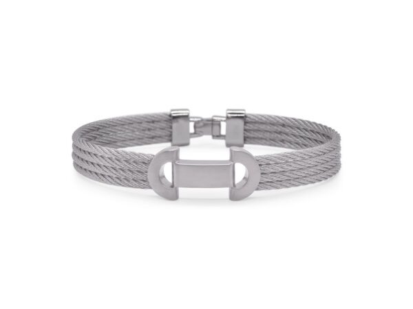 Sterling Silver, Cable & Sterling Silver Buckle Bracelet