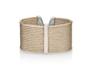 18kt Rose Gold, Diamond & Carnation Cable Bracelet