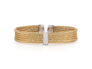 Yellow Cable Mini Cuff with 18kt White Gold & Diamonds