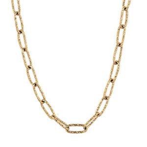 18" 18kt Yellow Gold Textured Link Chain