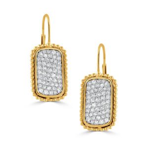 18kt White Gold, 18kt Yellow Gold & Diamond (100 Diamonds = 0.72cts) Earrings