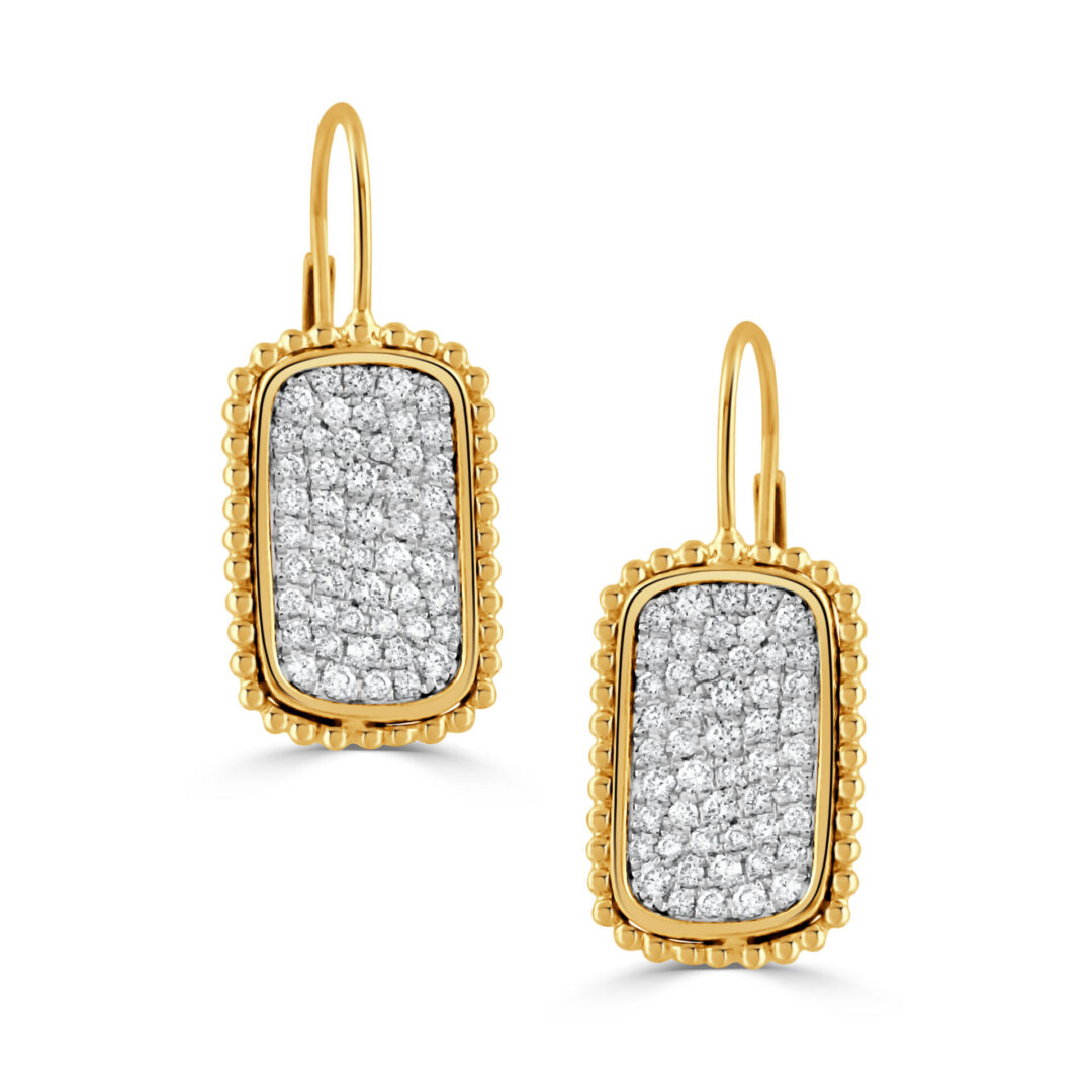 18kt White Gold, 18kt Yellow Gold & Diamond (100 Diamonds = 0.72cts) Earrings