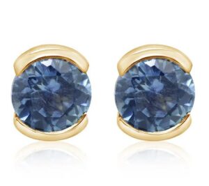 14kt Yellow Gold & Montana Sapphire (0.60cts) Studs