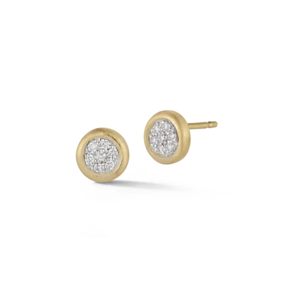 14kt Yellow Gold & Diamond Round Stud Earring