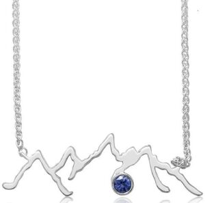 Sterling Silver Wire Mountain & Montana Sapphie (0.10cts) Necklace